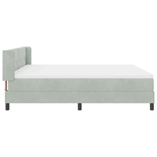 vidaXL Box Spring Bed with Headboard Light Gray 200 x 180 cm Velvet