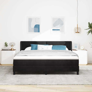 vidaXL Box Spring Bed with Headboard Black 200 x 180 cm Velvet