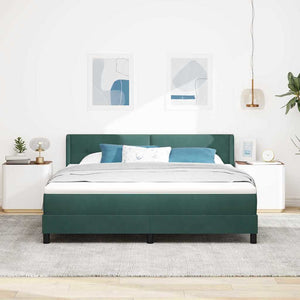 vidaXL Box spring bed with headboard Dark Green 200 x 180 cm Velvet