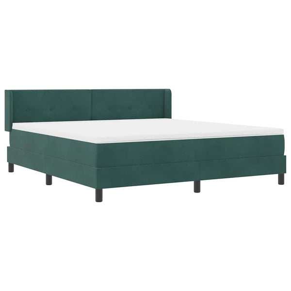 vidaXL Box spring bed with headboard Dark Green 200 x 180 cm Velvet