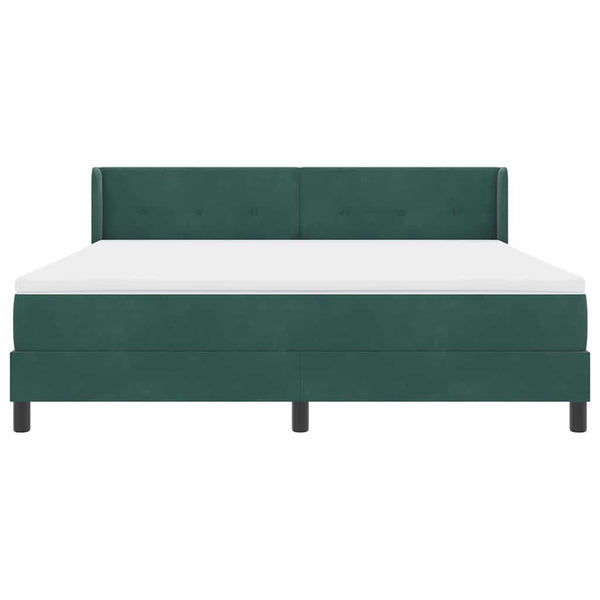 vidaXL Box spring bed with headboard Dark Green 200 x 180 cm Velvet