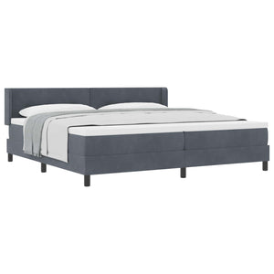 vidaXL Box Spring Bed with Headboard Dark Grey 200 x 200 cm Velvet