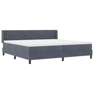 vidaXL Box Spring Bed with Headboard Dark Grey 200 x 200 cm Velvet