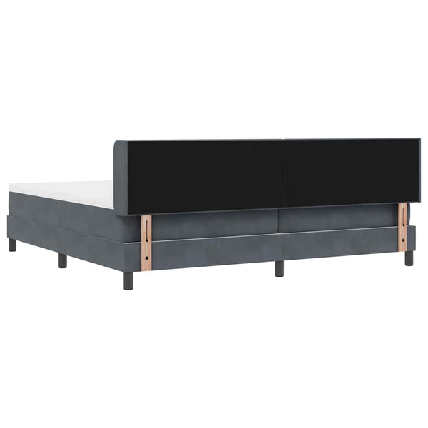 vidaXL Box Spring Bed with Headboard Dark Grey 200 x 200 cm Velvet