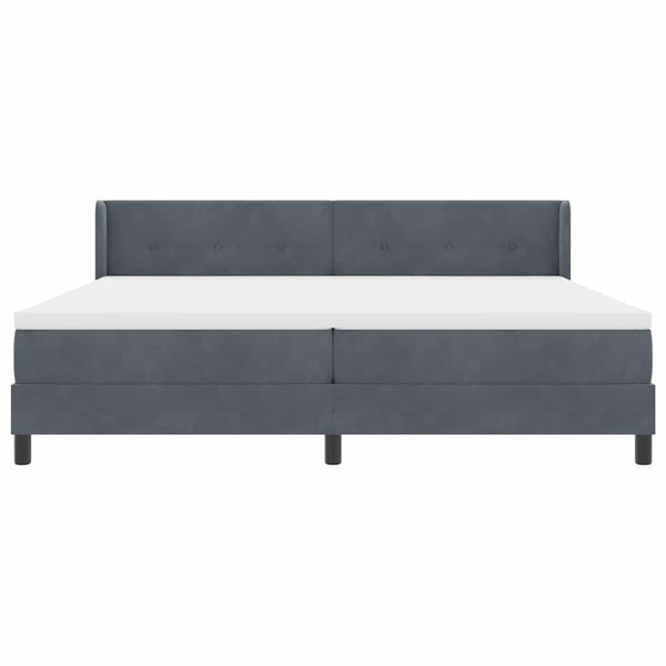 vidaXL Box Spring Bed with Headboard Dark Grey 200 x 200 cm Velvet