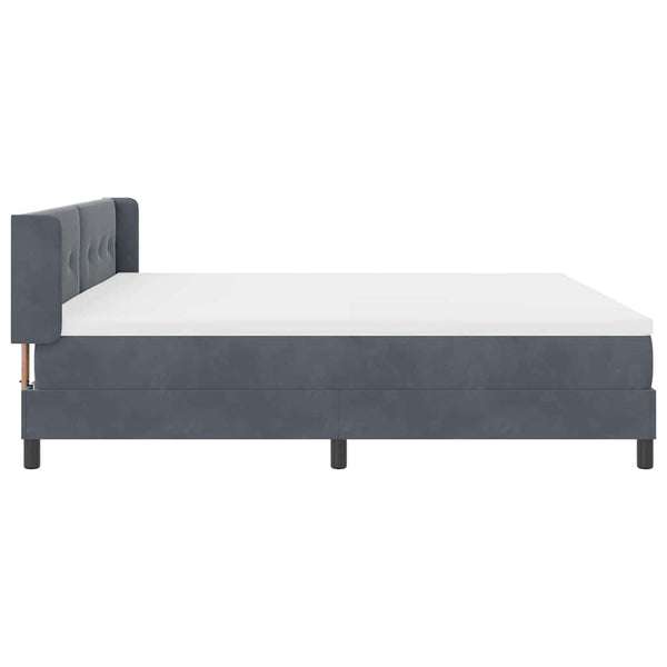 vidaXL Box Spring Bed with Headboard Dark Grey 200 x 200 cm Velvet