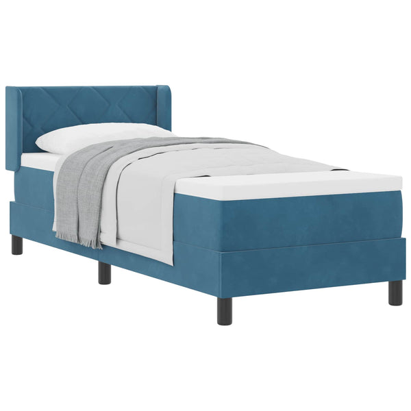 vidaXL Box Spring Bed with Headboard Dark Blue 200 x 80 cm Velvet