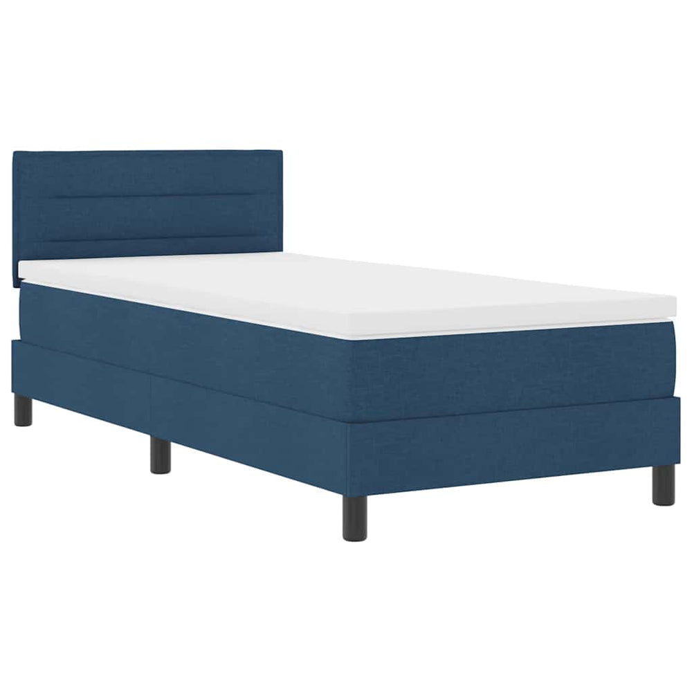 vidaXL Box Spring Bed with Mattress with LED Blue 90 x 190 cm Fabric