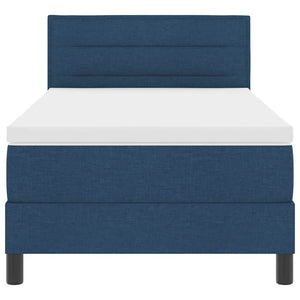 vidaXL Box Spring Bed with Mattress with LED Blue 90 x 190 cm Fabric