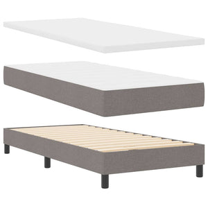 vidaXL Box Spring Bed with Mattress with LED Taupe 100 x 200 cm Fabric