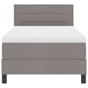 vidaXL Box Spring Bed with Mattress with LED Taupe 100 x 200 cm Fabric