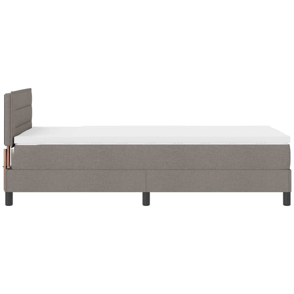 vidaXL Box Spring Bed with Mattress with LED Taupe 100 x 200 cm Fabric