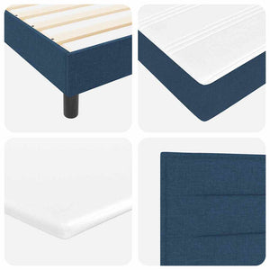 vidaXL Box Spring Bed with Mattress and LED Blue 100 x 200 cm Fabric