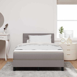 vidaXL Box Spring Bed with Mattress with LED Taupe 120 x 190 cm Fabric