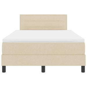 vidaXL Box Spring Bed with Mattress with LED Cream 120 x 190 cm Fabric