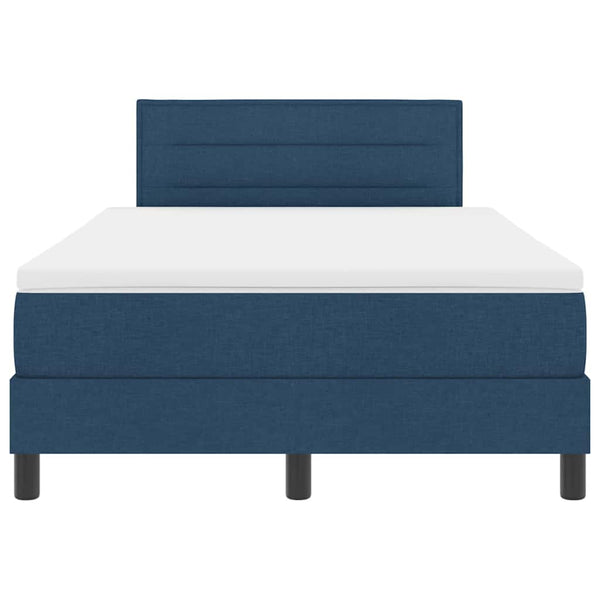 vidaXL Box Spring Bed with Mattress with LED Blue 120 x 190 cm Fabric
