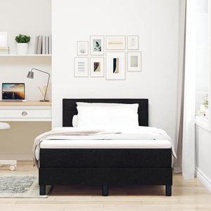 vidaXL Box Spring Bed with Mattress and LED Black 120 x 200 cm Fabric