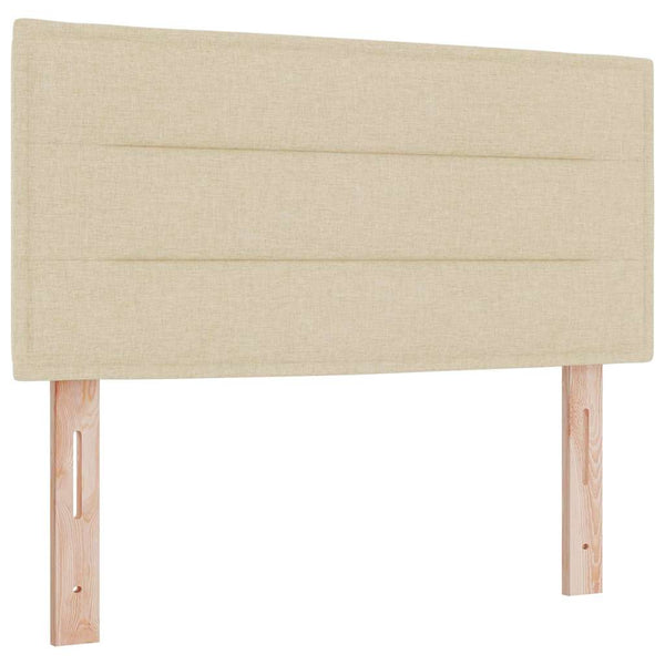 vidaXL Box Spring Bed with Mattress with LED Cream 120 x 200 cm Fabric