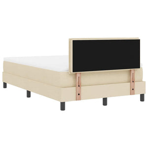 vidaXL Box Spring Bed with Mattress with LED Cream 120 x 200 cm Fabric