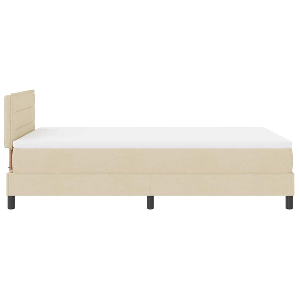 vidaXL Box Spring Bed with Mattress with LED Cream 120 x 200 cm Fabric
