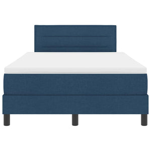 vidaXL Box Spring Bed with Mattress with LED Blue 120 x 200 cm Fabric