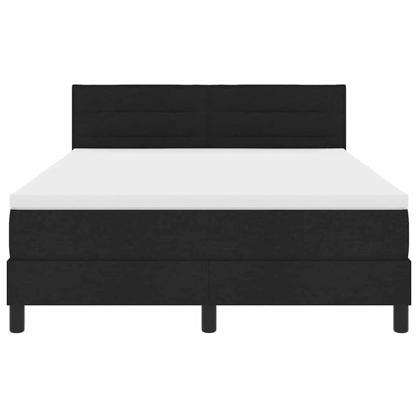 vidaXL Box spring Bed with Mattress with LED Black 140 x 200 cm Fabric