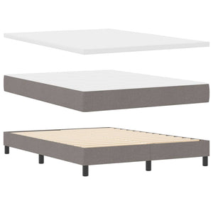 vidaXL Box Spring Bed with Mattress with LED Taupe 160 x 200 cm Fabric