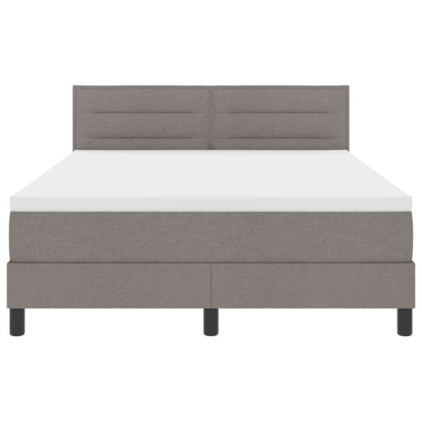 vidaXL Box Spring Bed with Mattress with LED Taupe 160 x 200 cm Fabric