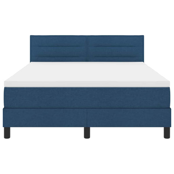 vidaXL Box Spring Bed with Mattress and LED Blue 160 x 200 cm Fabric