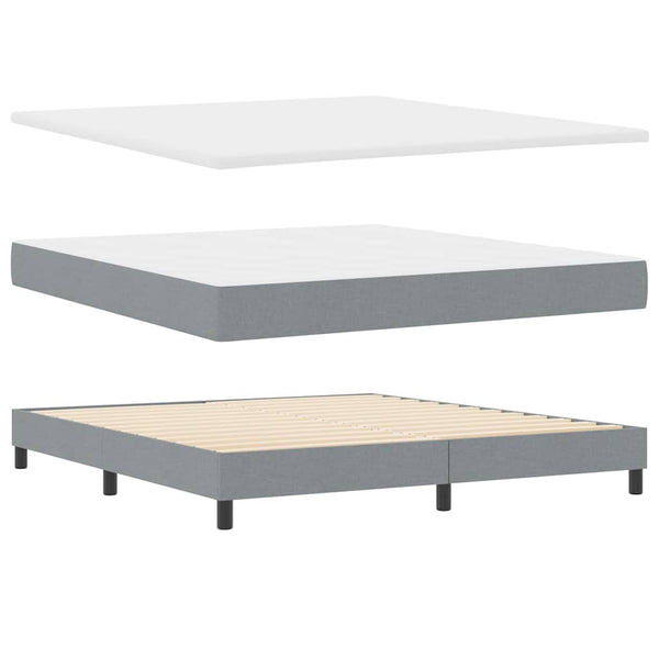 vidaXL Box Spring Bed with Mattress with LED Light Grey 180 x 200 cm Fabric