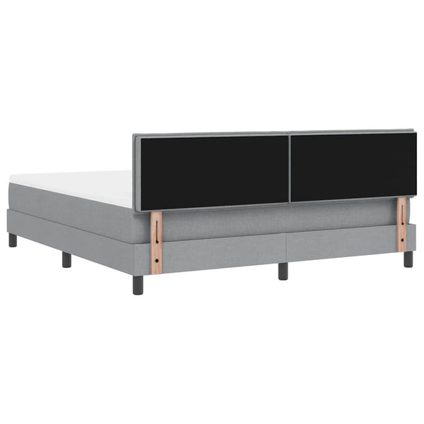 vidaXL Box Spring Bed with Mattress with LED Light Grey 180 x 200 cm Fabric