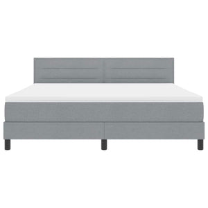 vidaXL Box Spring Bed with Mattress with LED Light Grey 180 x 200 cm Fabric
