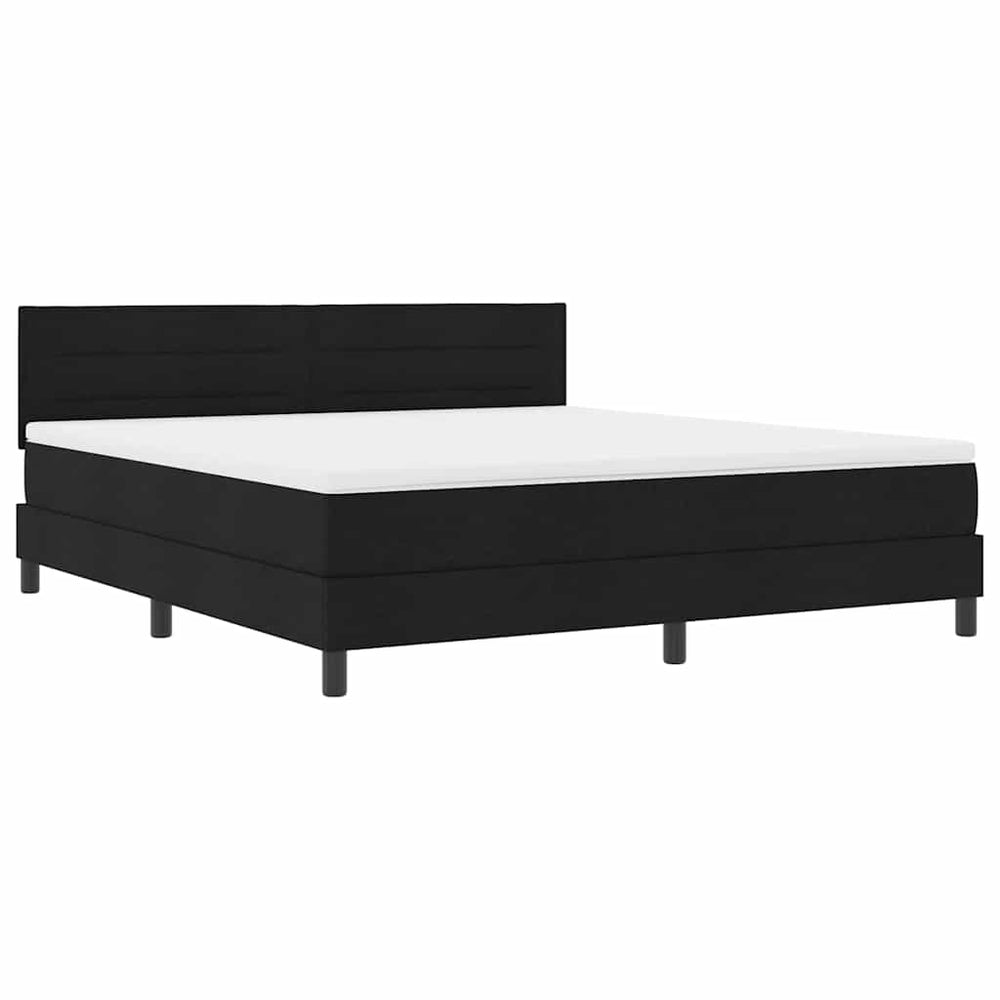 vidaXL Box Spring Bed with Mattress and LED Black 180 x 200 cm Fabric