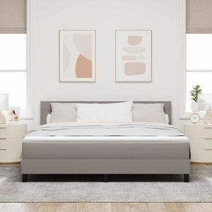 vidaXL Box Spring Bed with Mattress and LED Taupe 180 x 200 cm Fabric