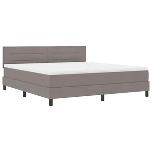 vidaXL Box Spring Bed with Mattress and LED Taupe 180 x 200 cm Fabric