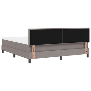 vidaXL Box Spring Bed with Mattress and LED Taupe 180 x 200 cm Fabric