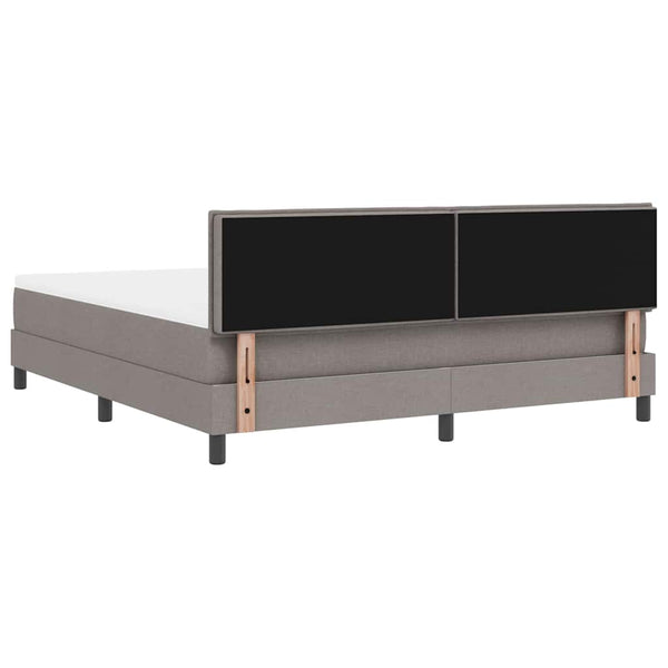 vidaXL Box Spring Bed with Mattress and LED Taupe 180 x 200 cm Fabric