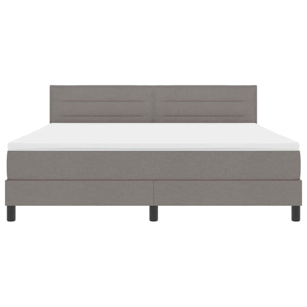 vidaXL Box Spring Bed with Mattress and LED Taupe 180 x 200 cm Fabric