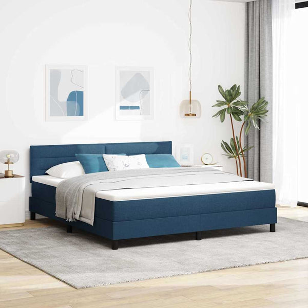 vidaXL Box Spring Bed with Mattress with LED Blue 180 x 200 cm Fabric
