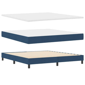 vidaXL Box Spring Bed with Mattress with LED Blue 180 x 200 cm Fabric