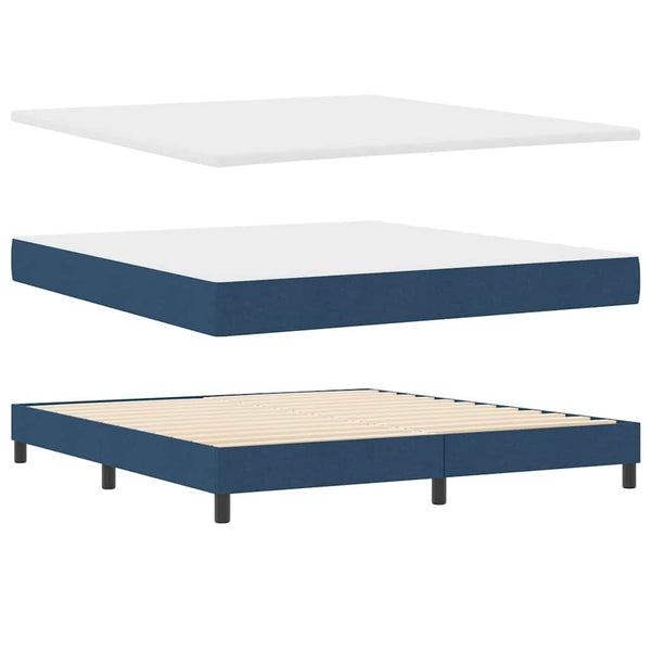 vidaXL Box Spring Bed with Mattress with LED Blue 180 x 200 cm Fabric