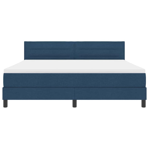 vidaXL Box Spring Bed with Mattress with LED Blue 180 x 200 cm Fabric