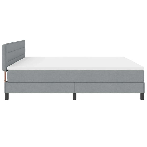 vidaXL Box Spring Bed with Mattress with LED Light Grey 200 x 200 cm Fabric