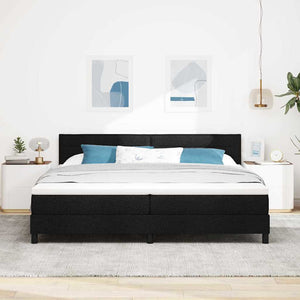 vidaXL Box Spring Bed with Mattress with LED Black 200 x 200 cm Fabric