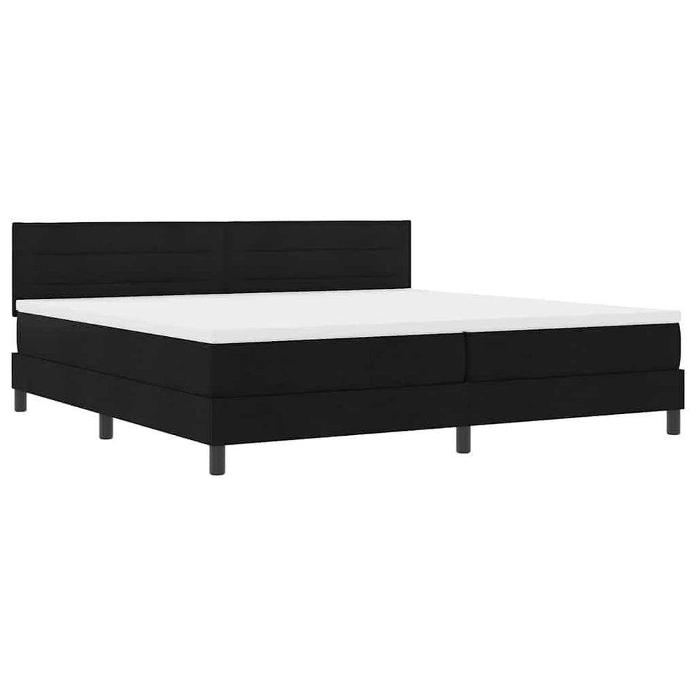 vidaXL Box Spring Bed with Mattress with LED Black 200 x 200 cm Fabric