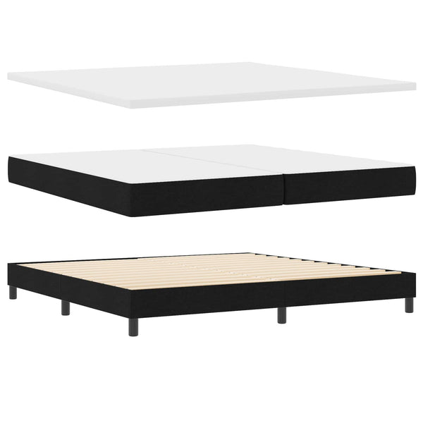 vidaXL Box Spring Bed with Mattress with LED Black 200 x 200 cm Fabric