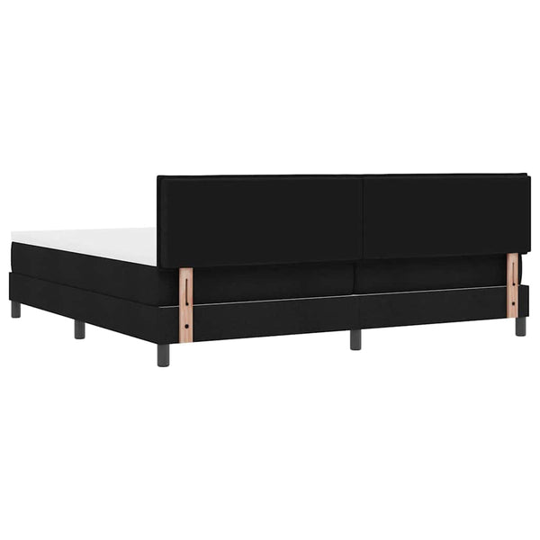 vidaXL Box Spring Bed with Mattress with LED Black 200 x 200 cm Fabric