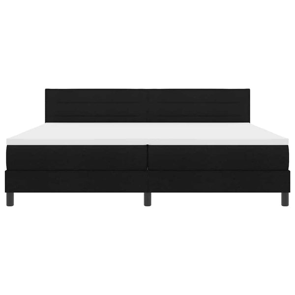 vidaXL Box Spring Bed with Mattress with LED Black 200 x 200 cm Fabric