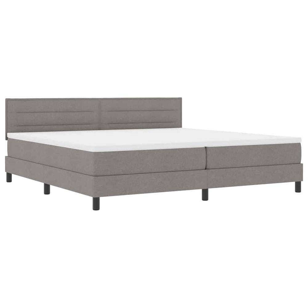 vidaXL Box Spring Bed with Mattress with LED Taupe 200 x 200 cm Fabric