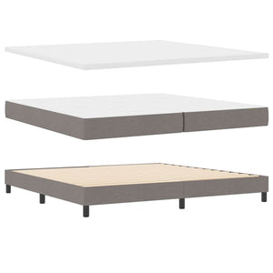 vidaXL Box Spring Bed with Mattress with LED Taupe 200 x 200 cm Fabric